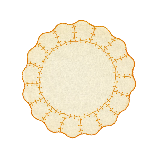 Placemat Jasmim, Pastel Yellow with Orange
