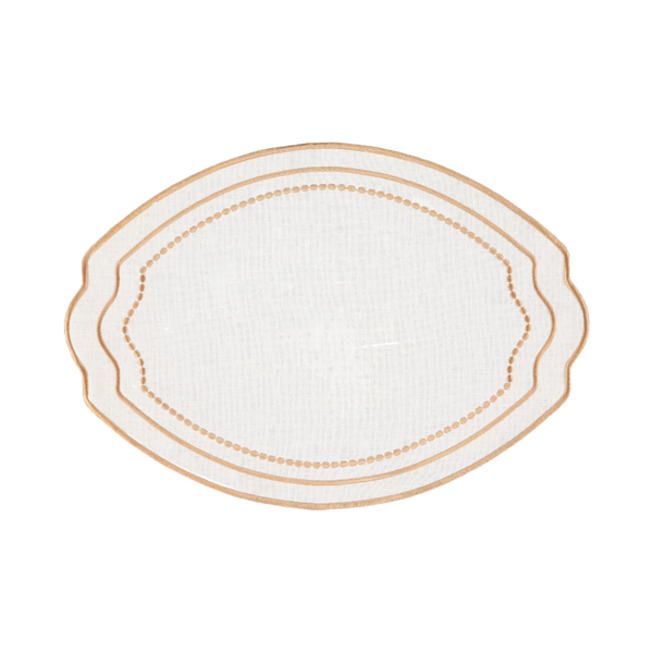 Placemat Lune, White with Beige