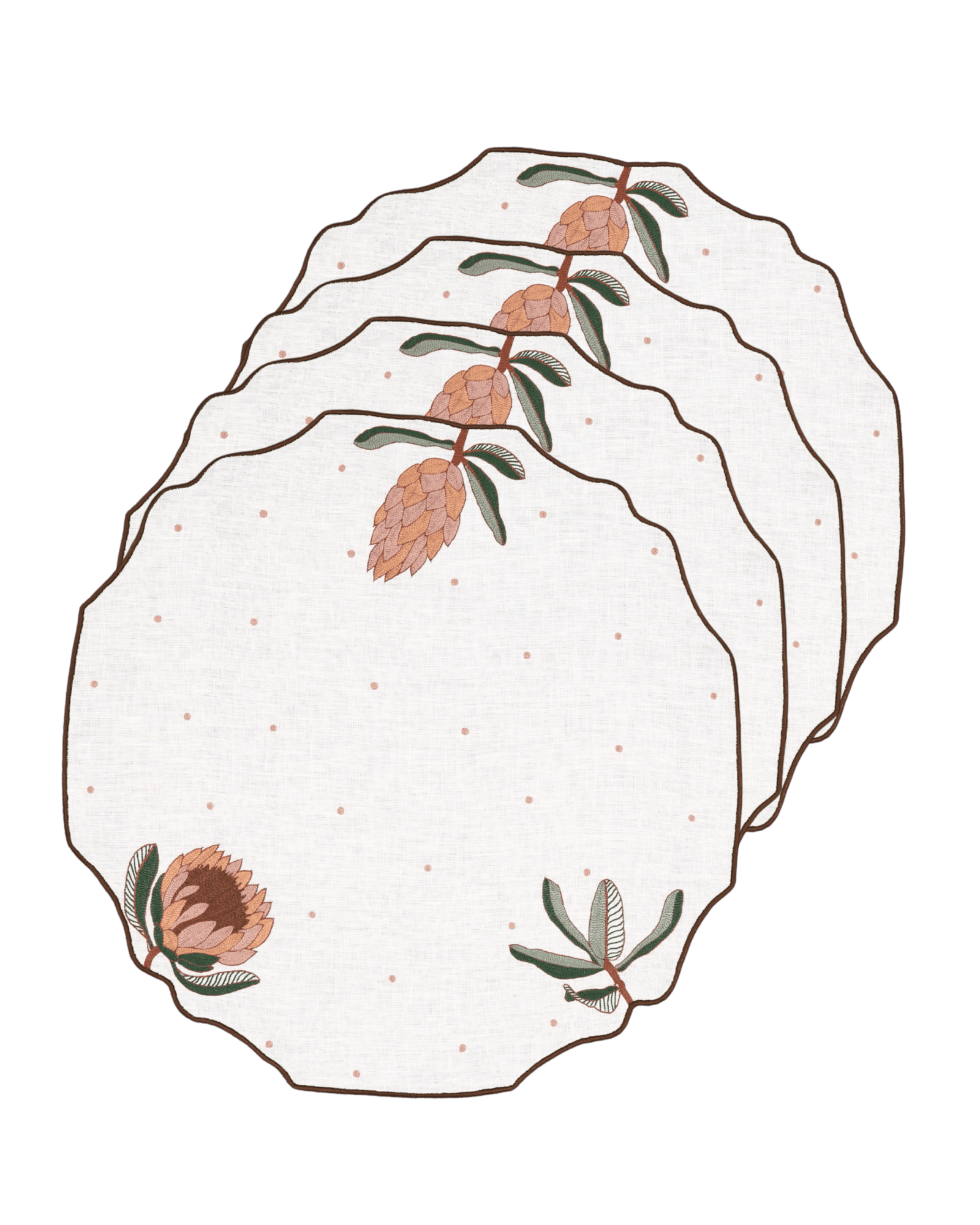 Hand Embraided Autumn Meadow Placemats 16.5" round (Set of 4)