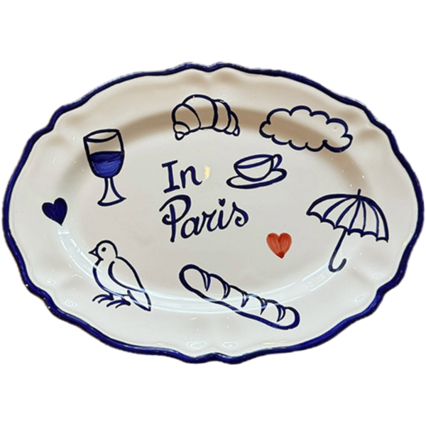 Oval Plate In Paris Blue