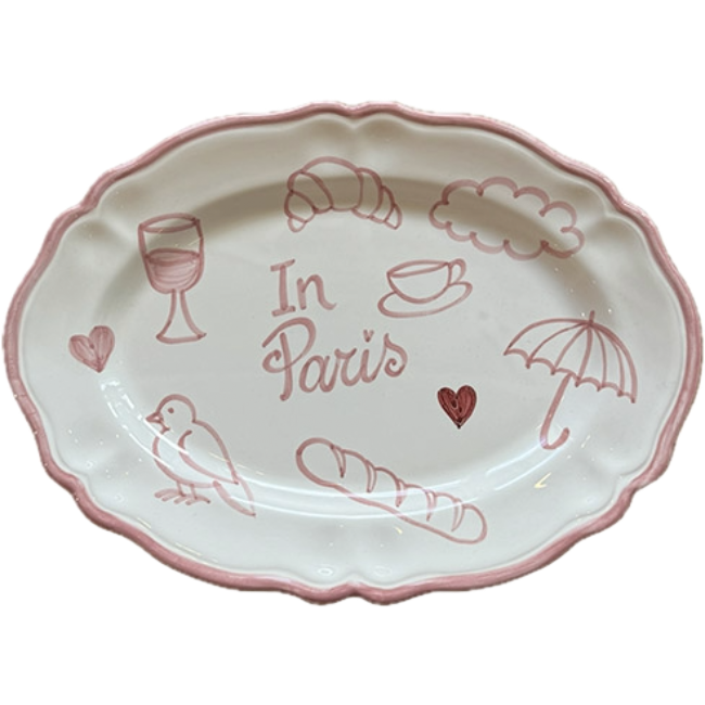 Oval Plate In Paris Pink