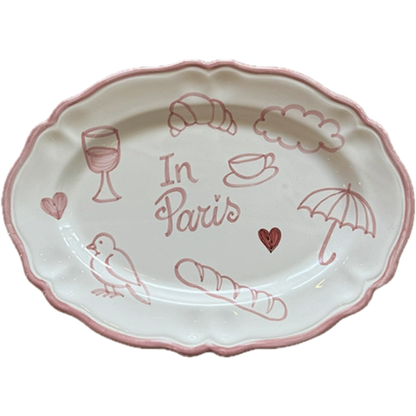 Oval Plate In Paris Pink