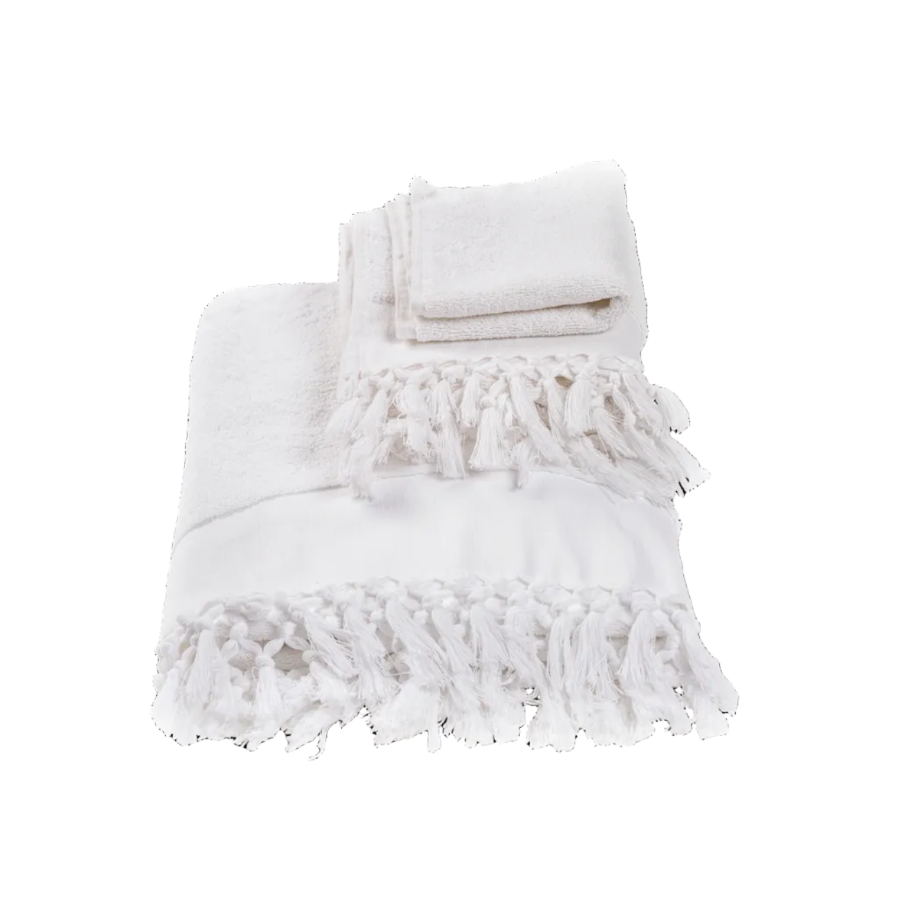 Plush & Bare Cotton Set of two Towels in White