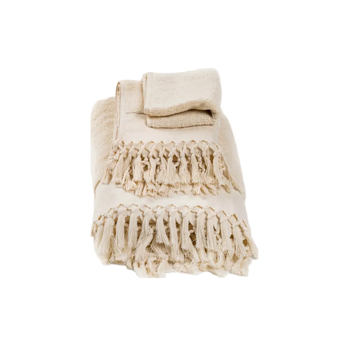 Plush & Bare Set of Three Towels in Ecru