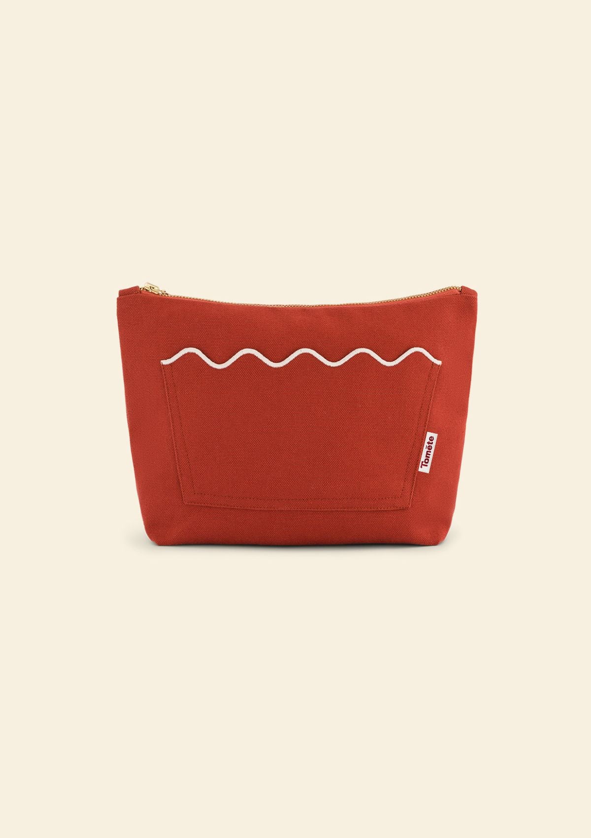 Wavy Pouch in Red & White