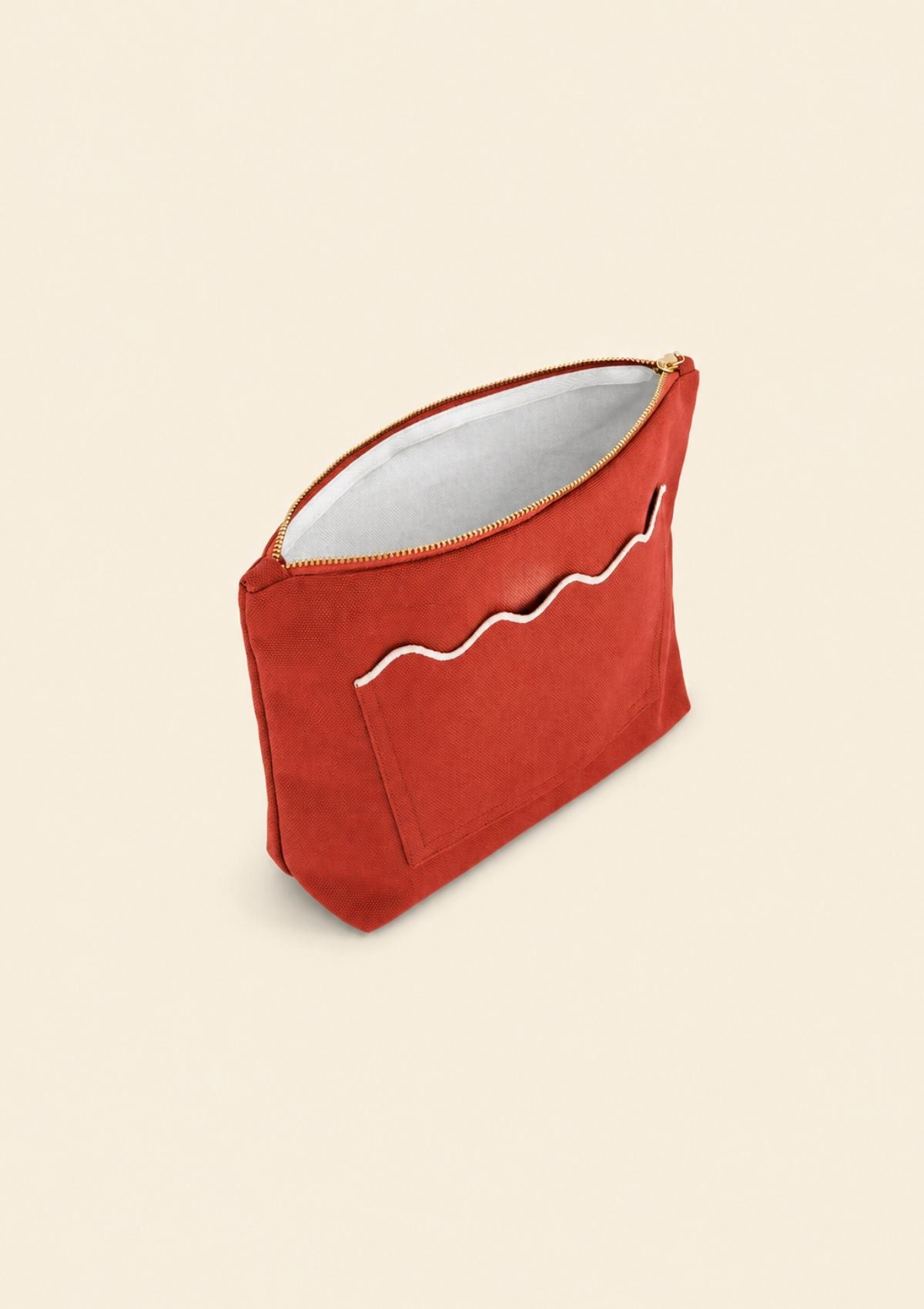 Wavy Pouch in Red & White