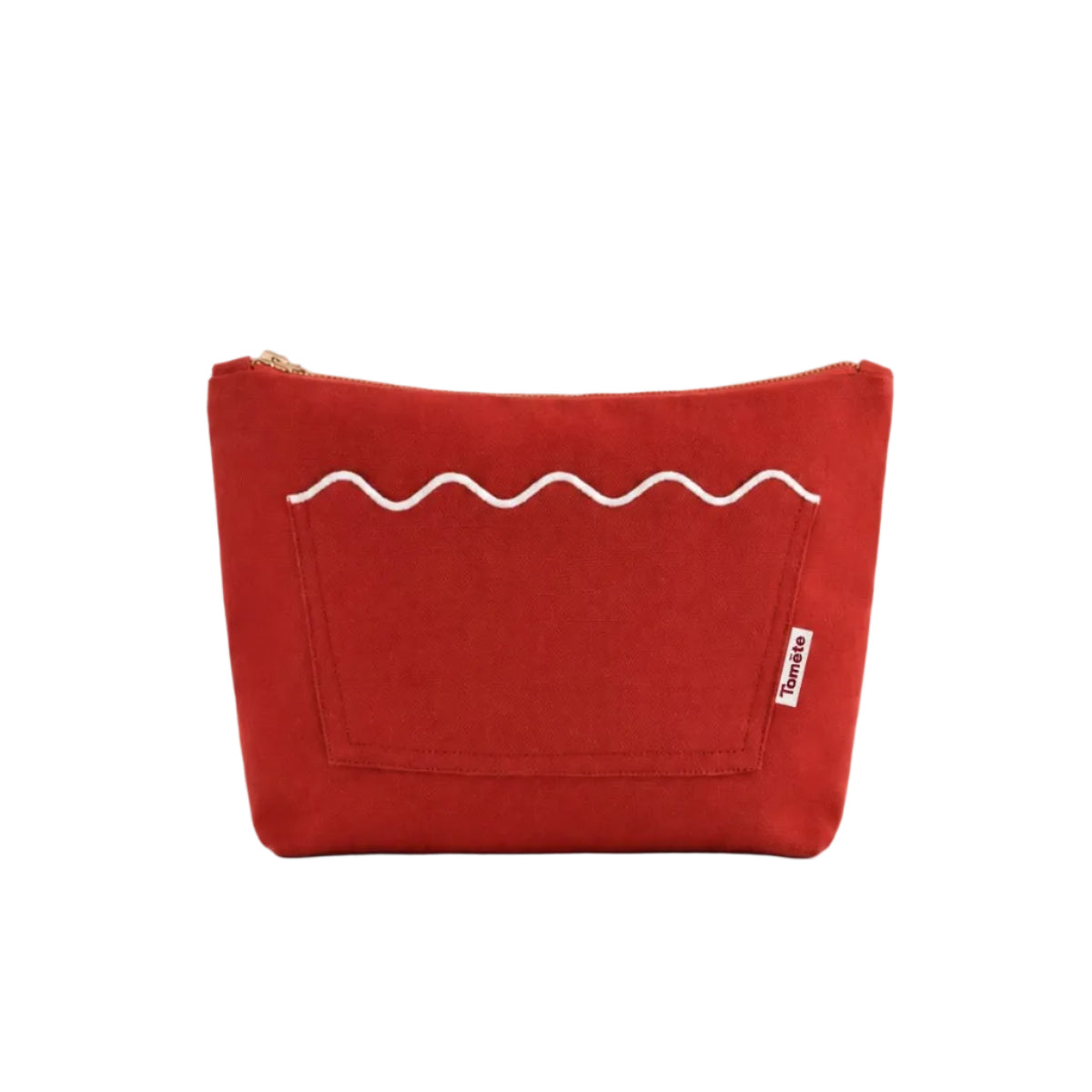 Wavy Pouch in Red & White