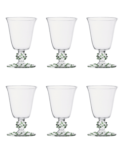 Green Pom Wine Glass Set of Six Issy Granger 