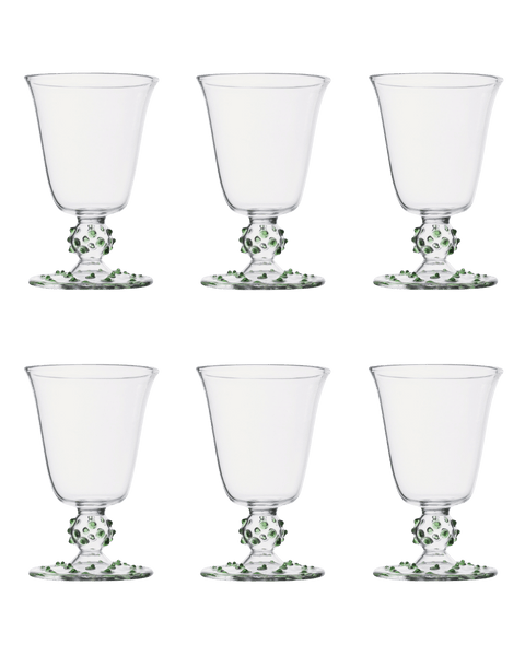 Green Pom Wine Glass Set of Six Issy Granger 