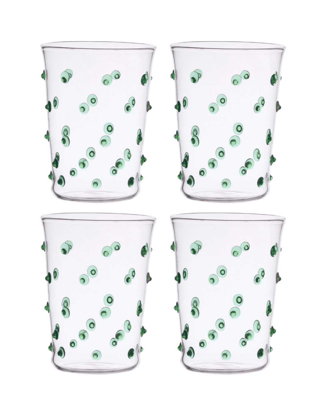 Pom Glass Water Tumblers Green Set of Four Issy Granger 