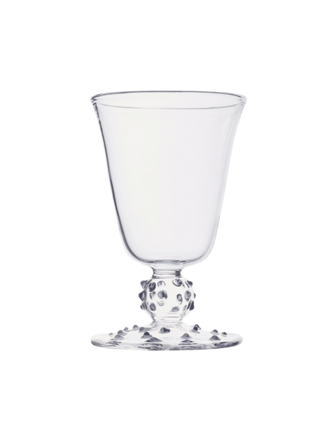 Clear Pom Wine Glass
