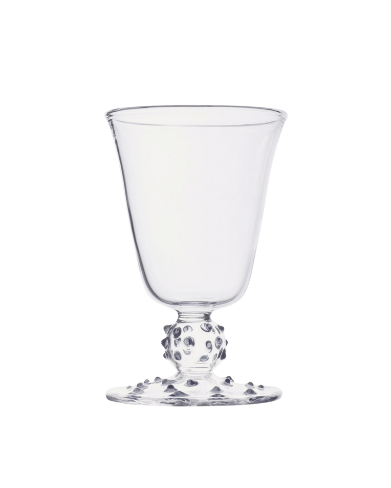 Clear Pom Wine Glass