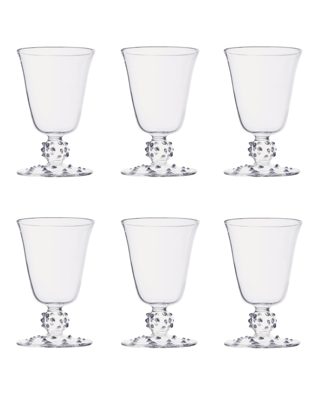 Clear Pom Wine Glass - Set of Six