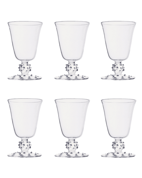 Clear Pom Wine Glass - Set of Six