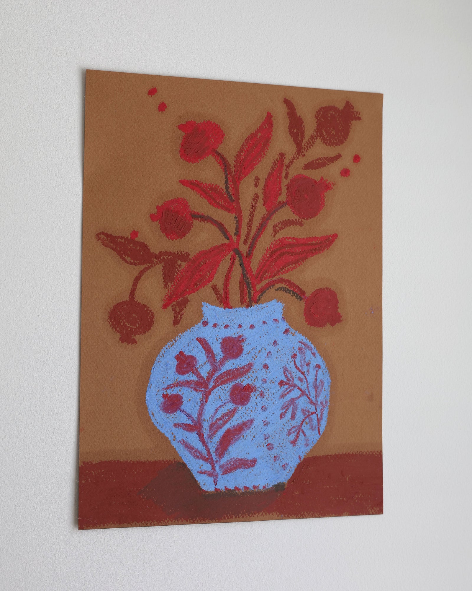 Blue Pomegranate Vase II