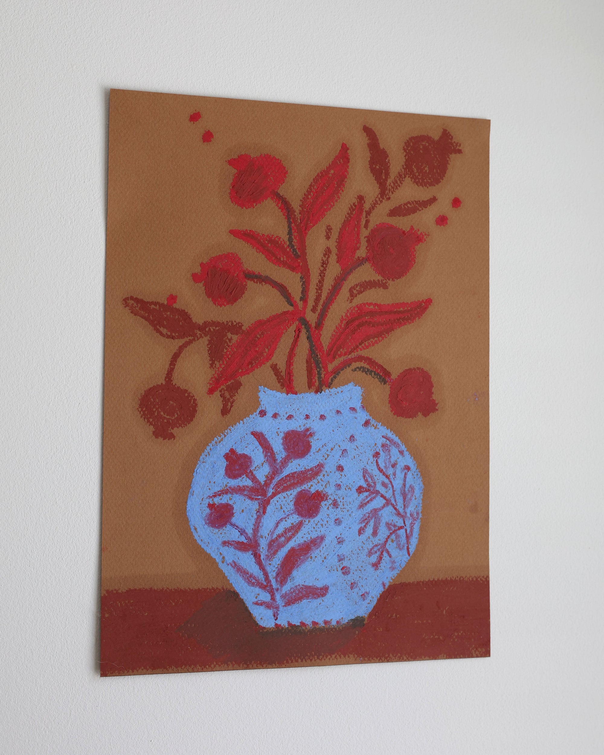 Blue Pomegranate Vase II