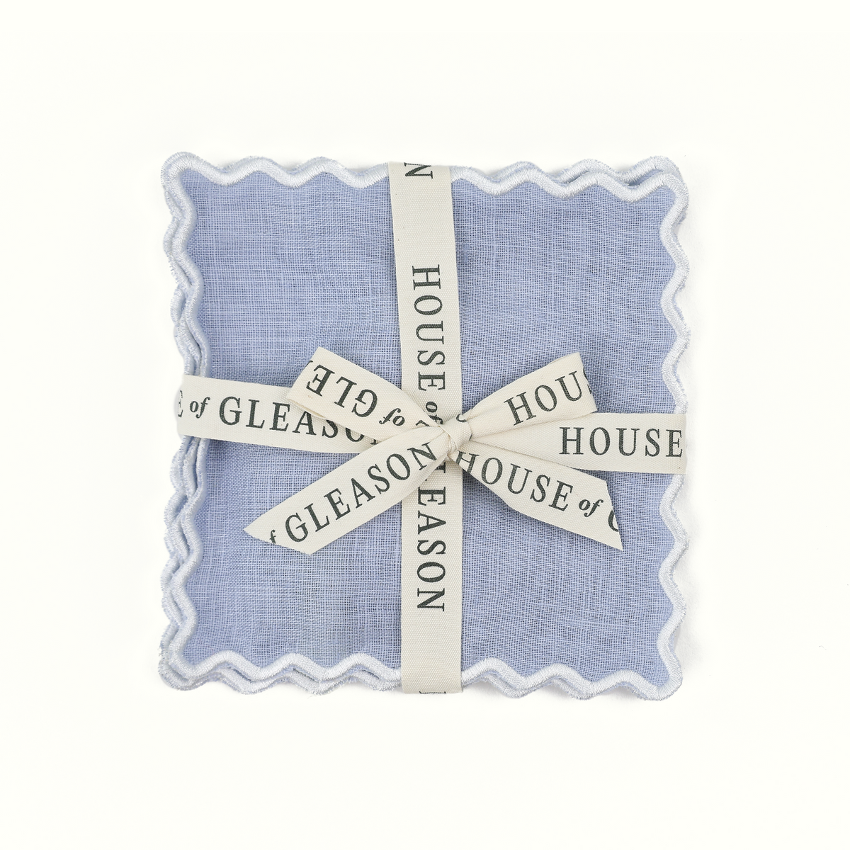 The Vivienne Square Cocktail Napkins - Powder Blue