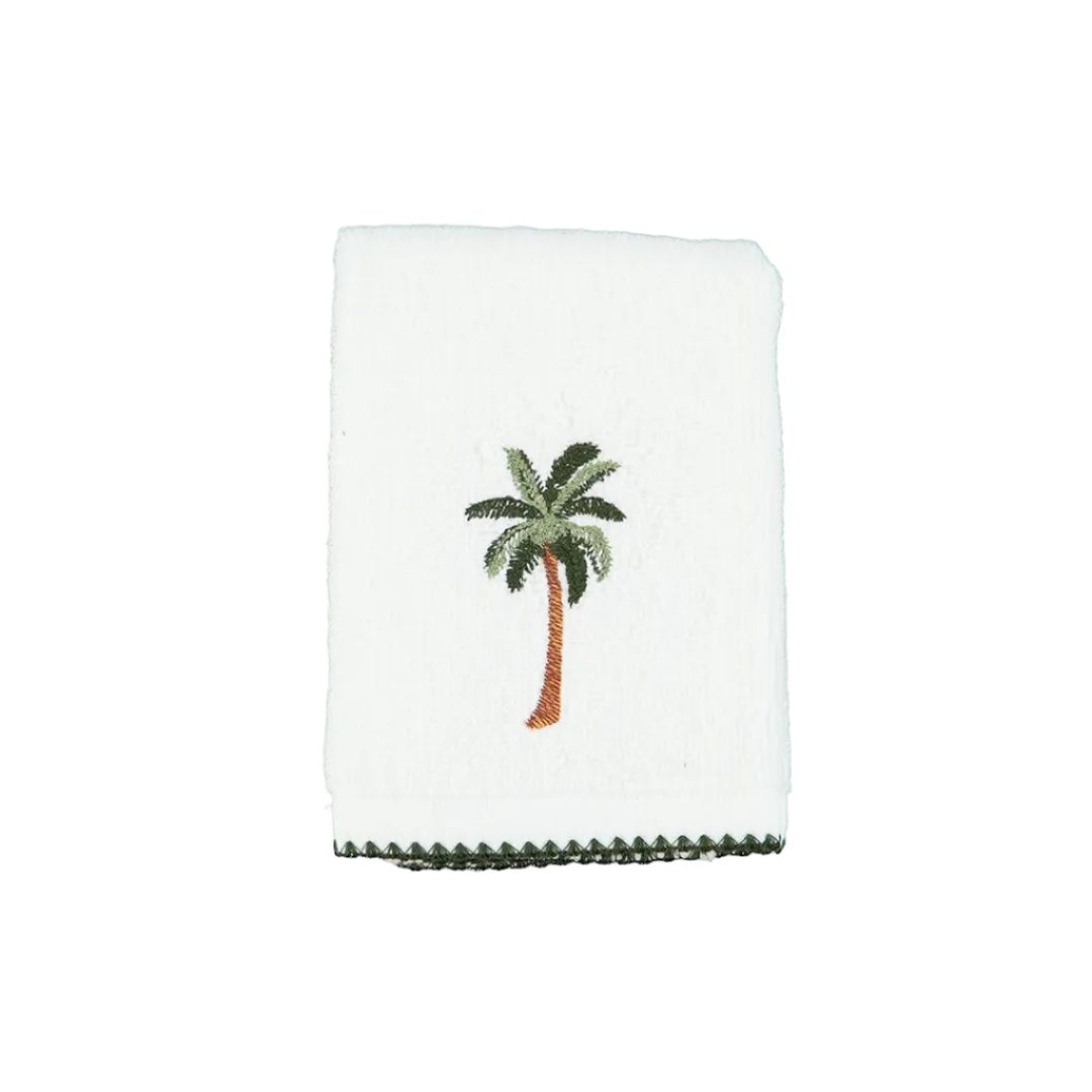 30 × 30 cm Cotton Guest Towel with Palm Tree Embroidery