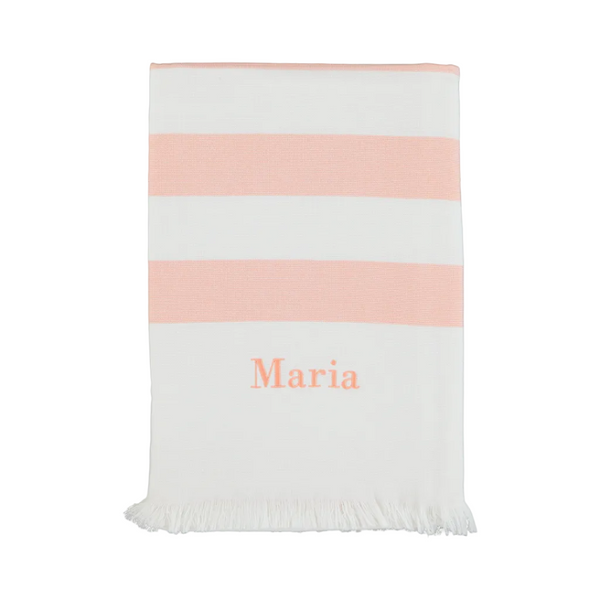 Salmon Stripe Cotton Beach Towel