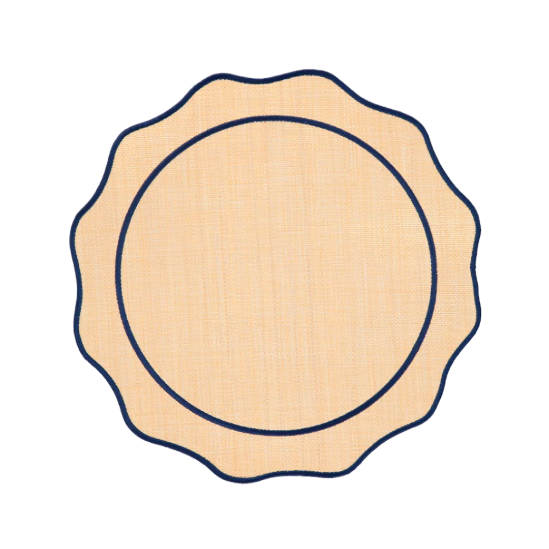 Orla Raffia Placemat with Dark Blue