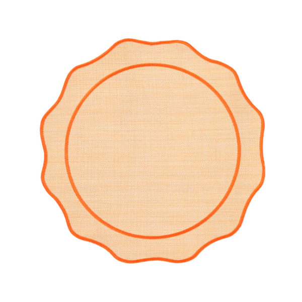 Individual Orla em Ráfia com Laranja
