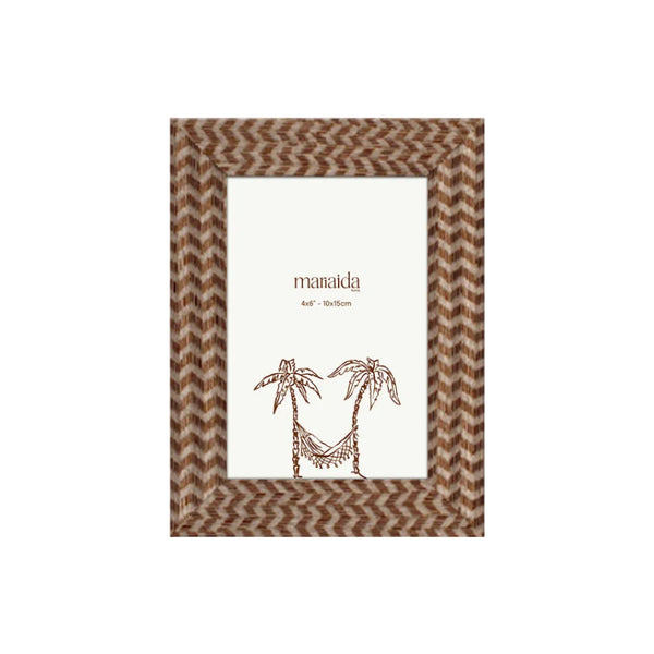 Incontri Brown Stripe Photo Frame, 10 × 15 cm
