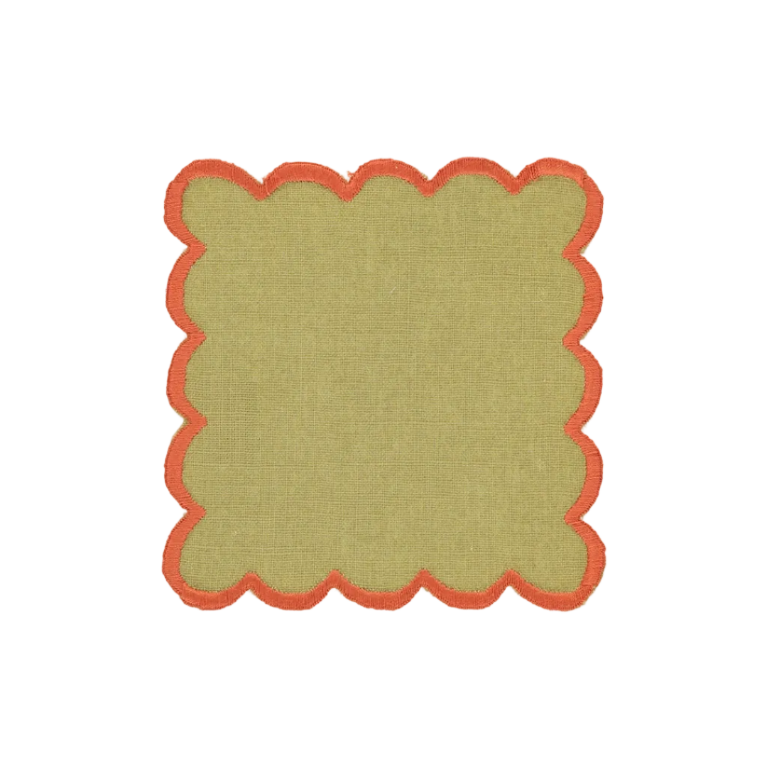 Aurora Cocktail Napkin, Green and Orange