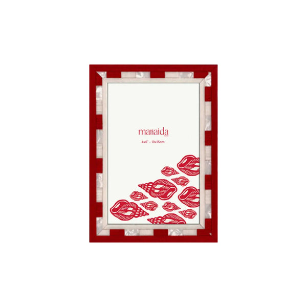 Affetto Red and Pearl Photo Frame, 10 × 15 cm