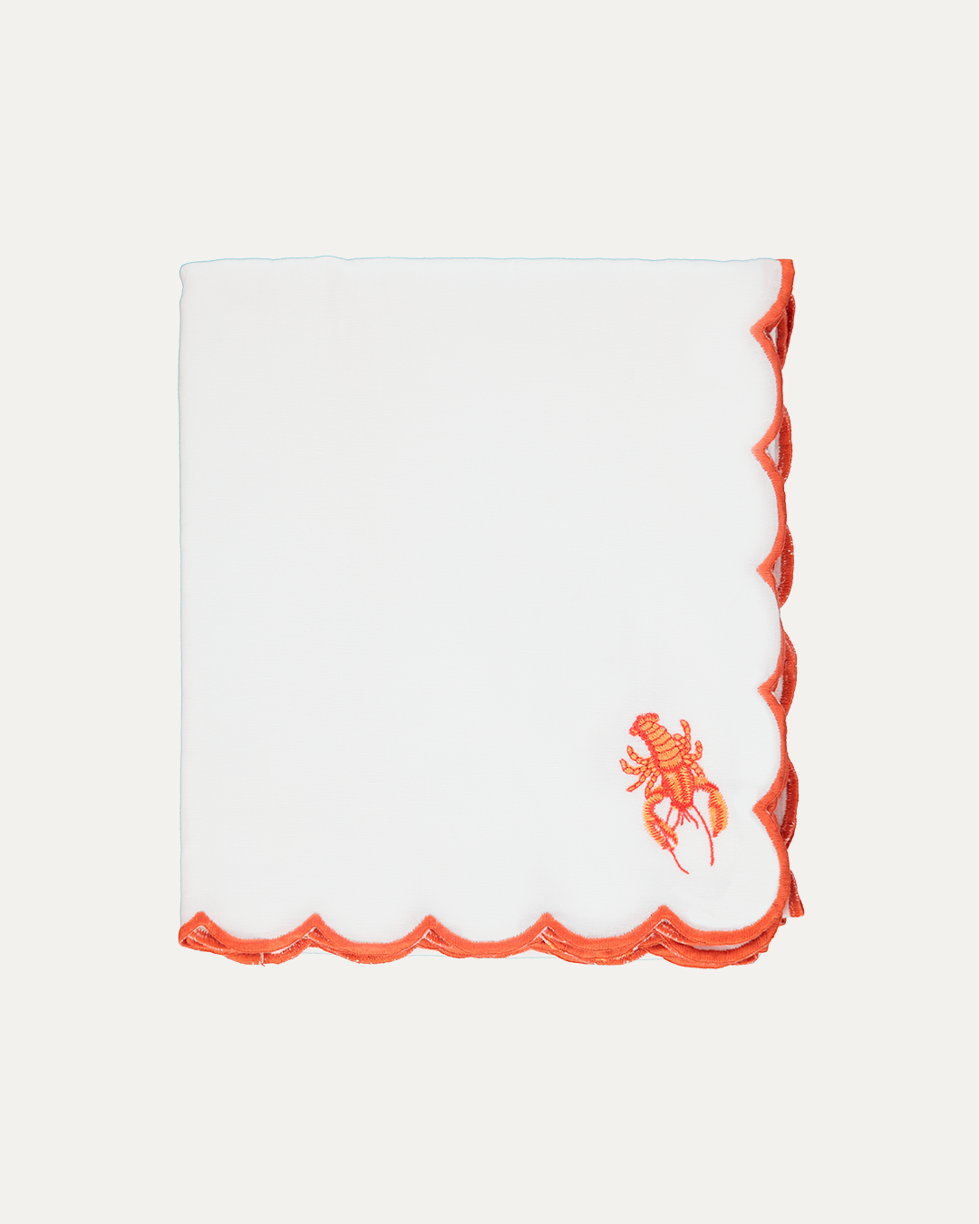 White Tablecloth Embroidered with Sea Motifs
