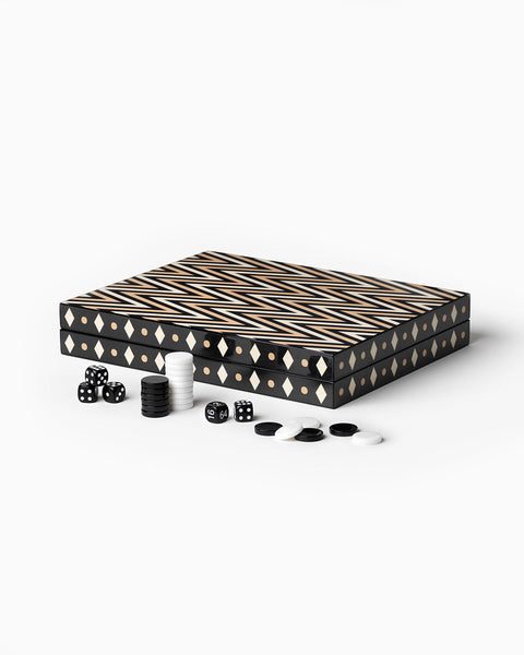 Lacquered Backgammon, Black