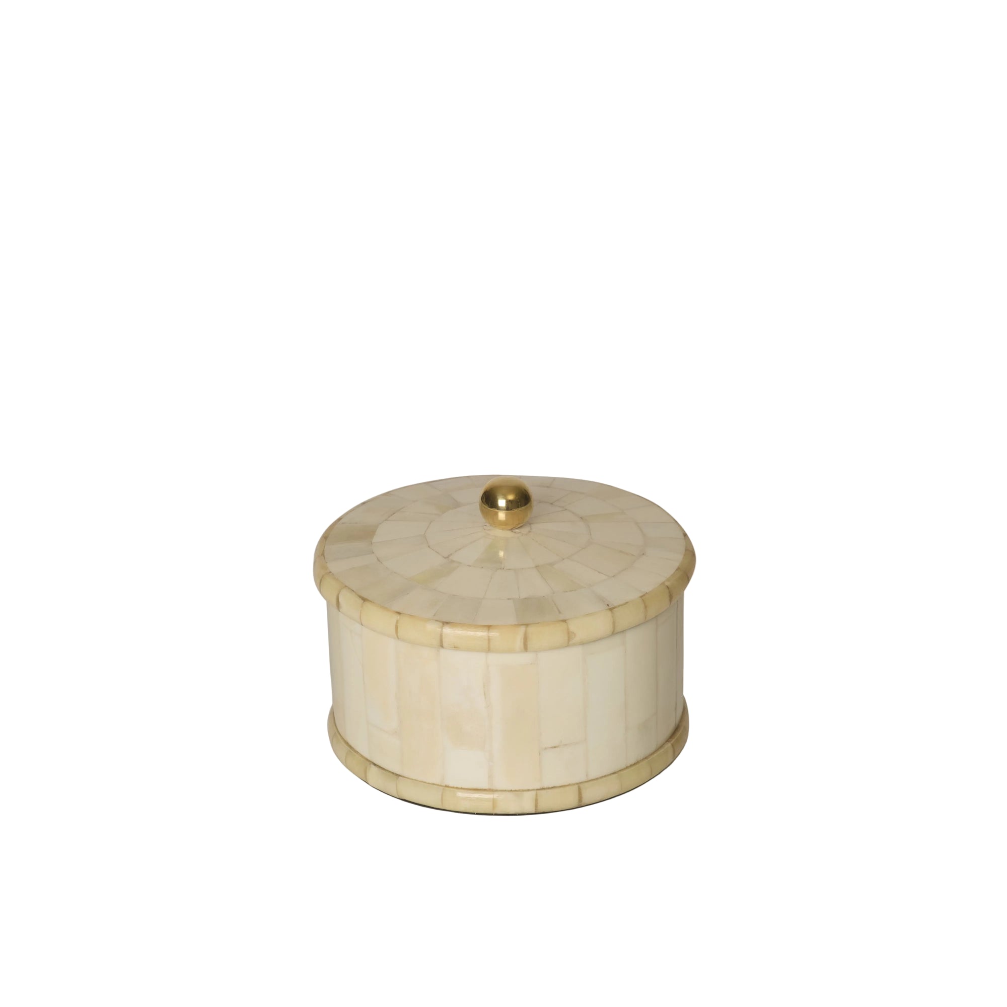Decorative box with a gold lid on a white background