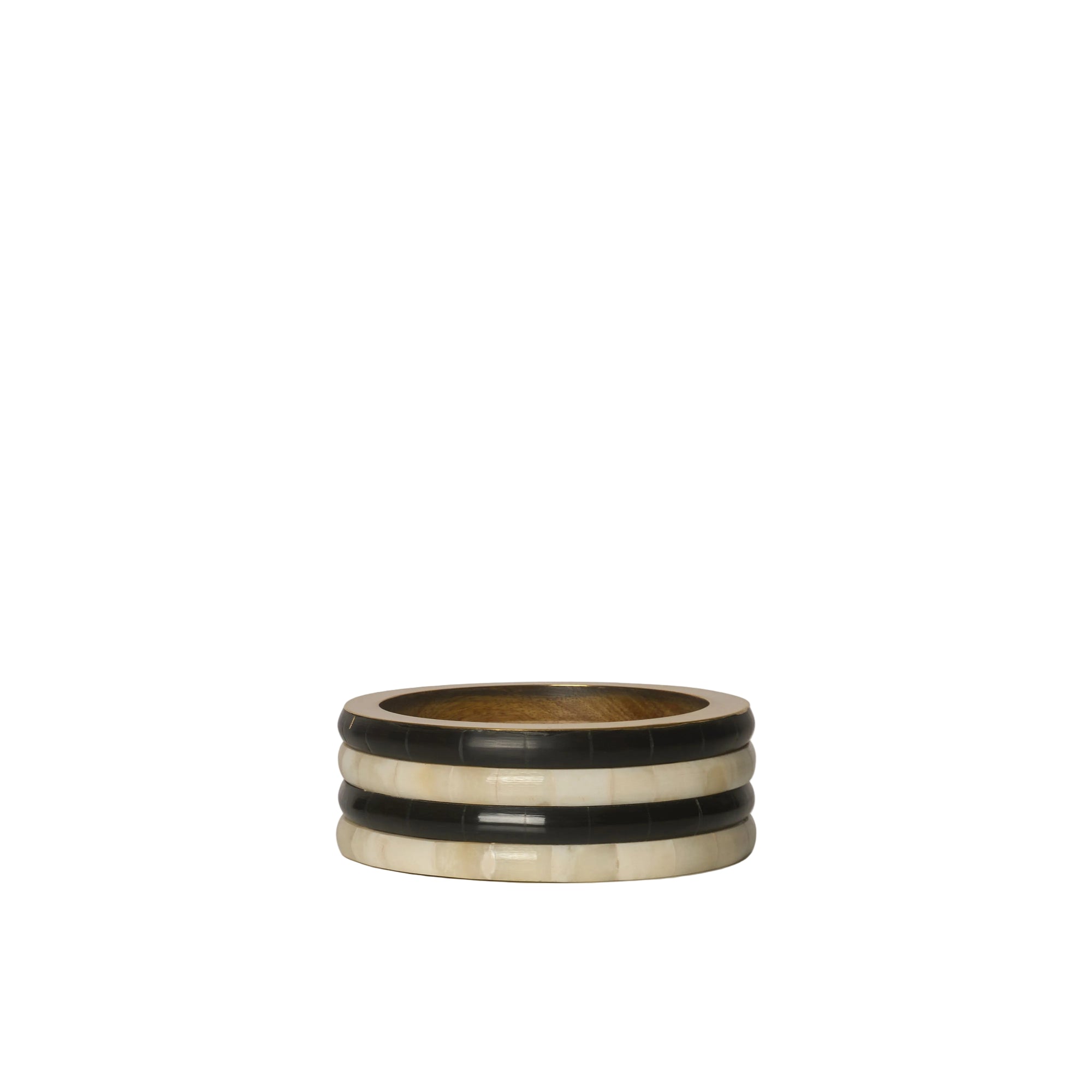 Three ring bands stacked on a white background