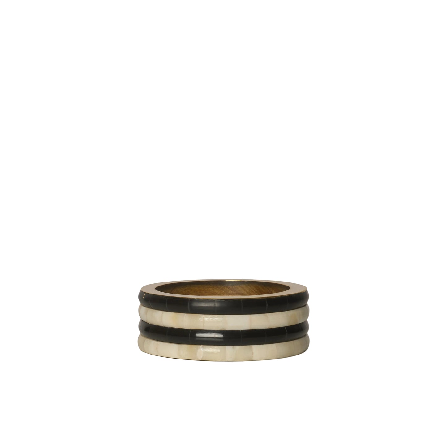 Three ring bands stacked on a white background