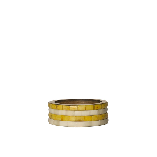 Wine Coaster | Yellow & White | Striped