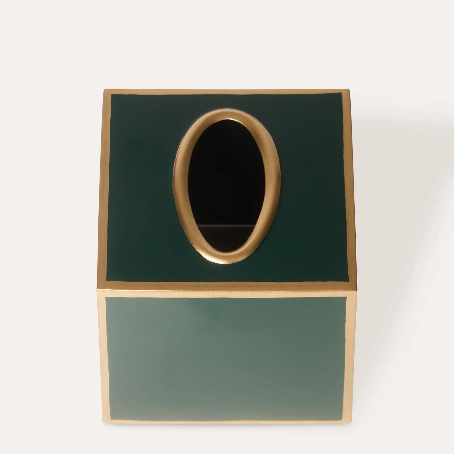 Tissue Box Cover | Forest Green & Gold