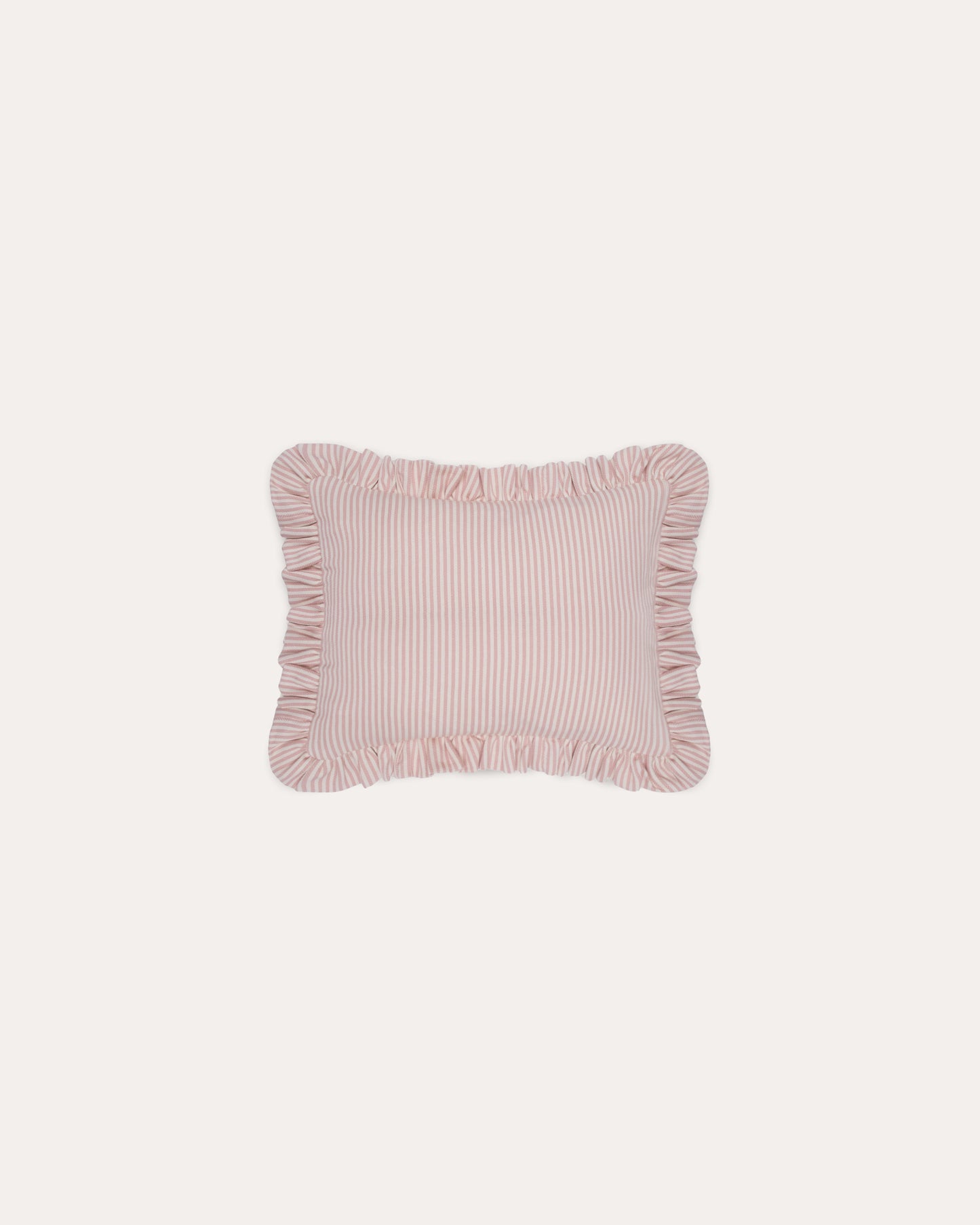 The Fine Stripe Rectangle Cushion in Rose