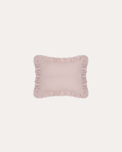 The Fine Stripe Rectangle Cushion in Rose