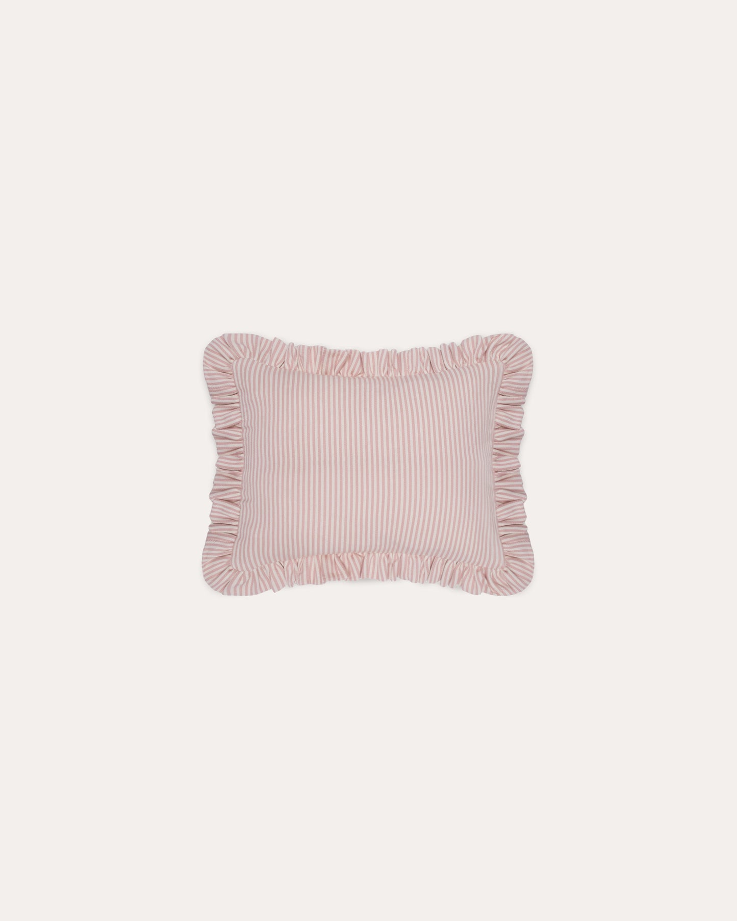 The Fine Stripe Rectangle Cushion in Rose