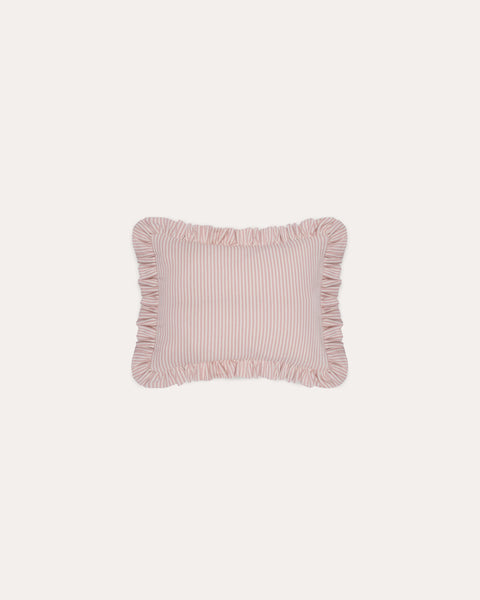 The Fine Stripe Rectangle Cushion in Rose