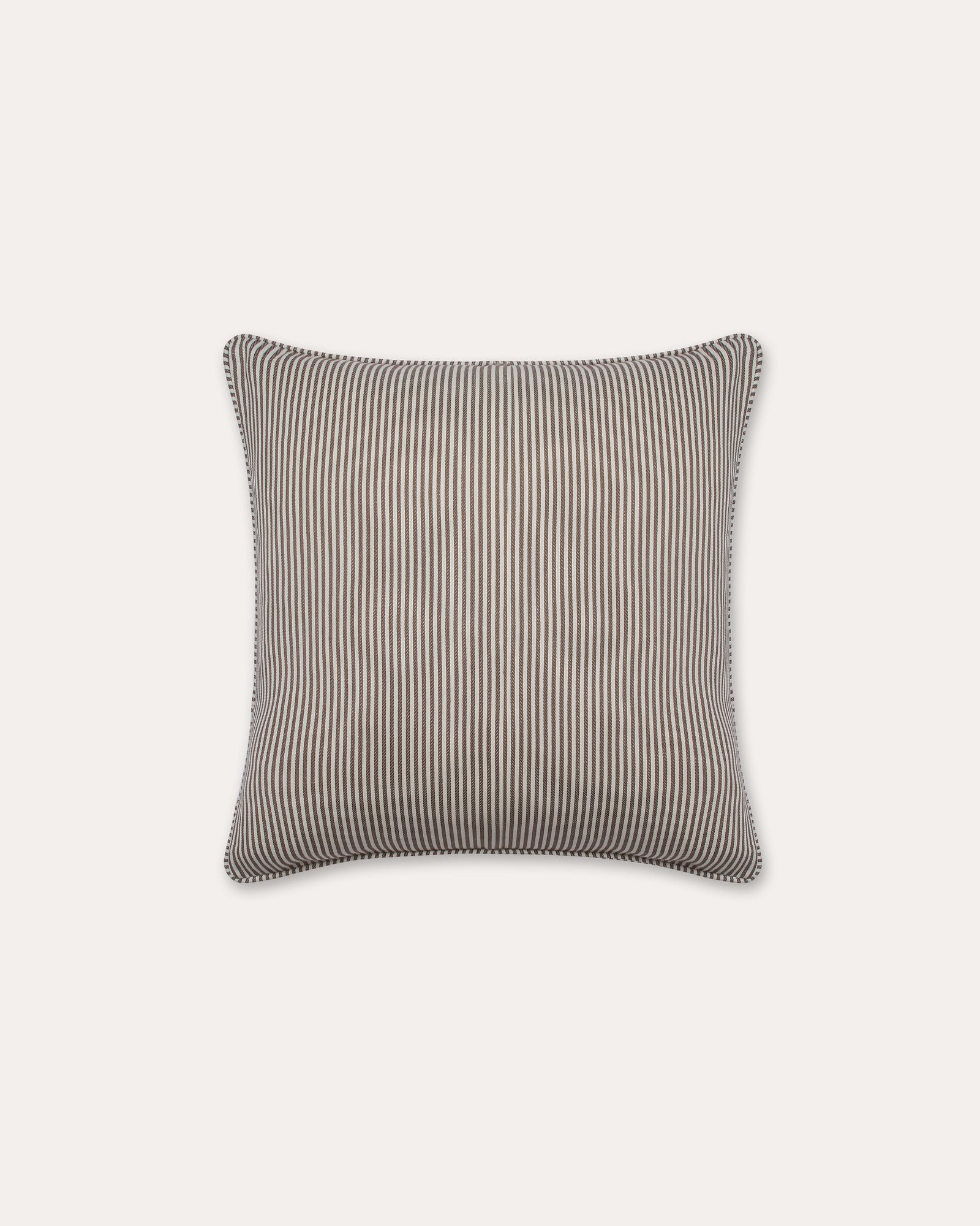 The Fine Stripe Square Cushion in Cocoa
