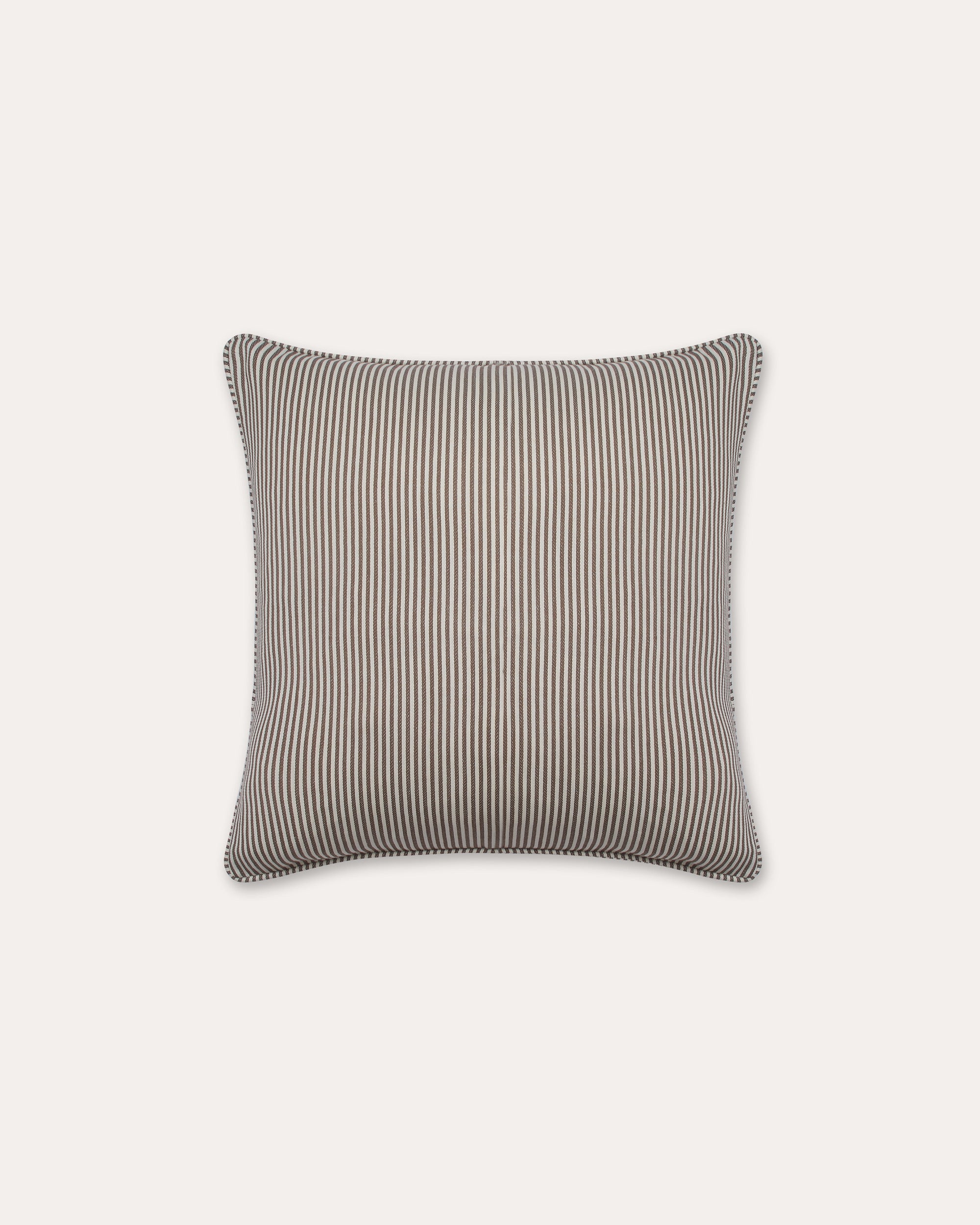 The Fine Stripe Square Cushion in Cocoa