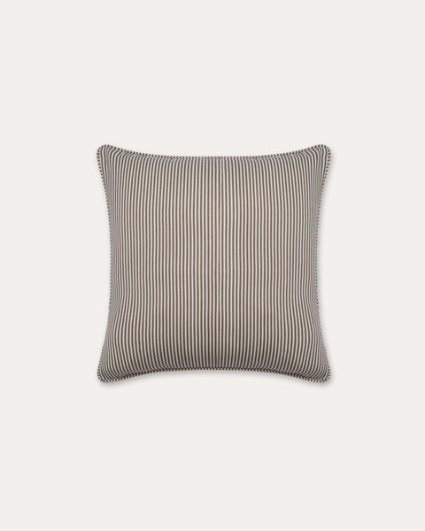 The Fine Stripe Square Cushion in Cocoa