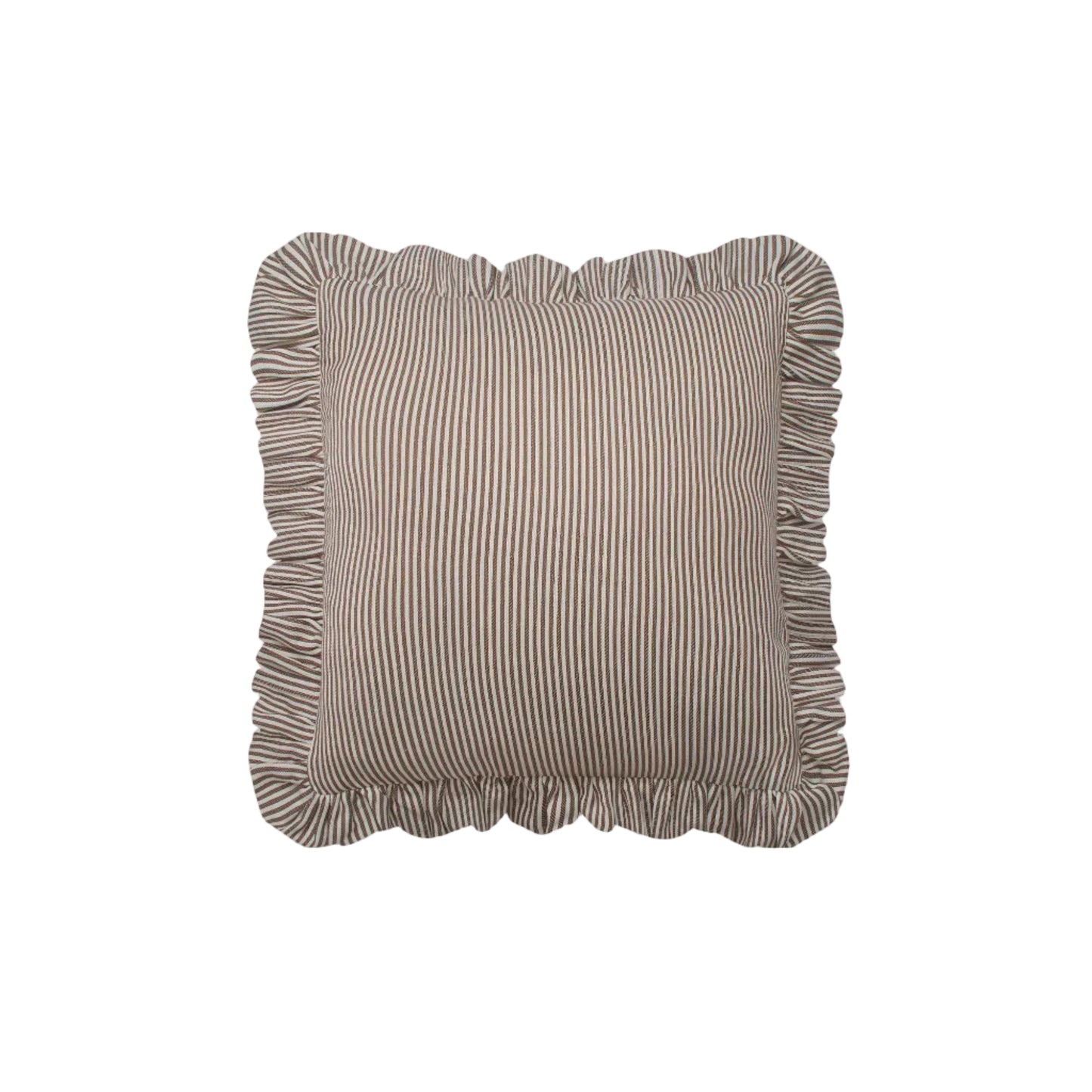 The Fine Stripe Square Cushion in Cocoa