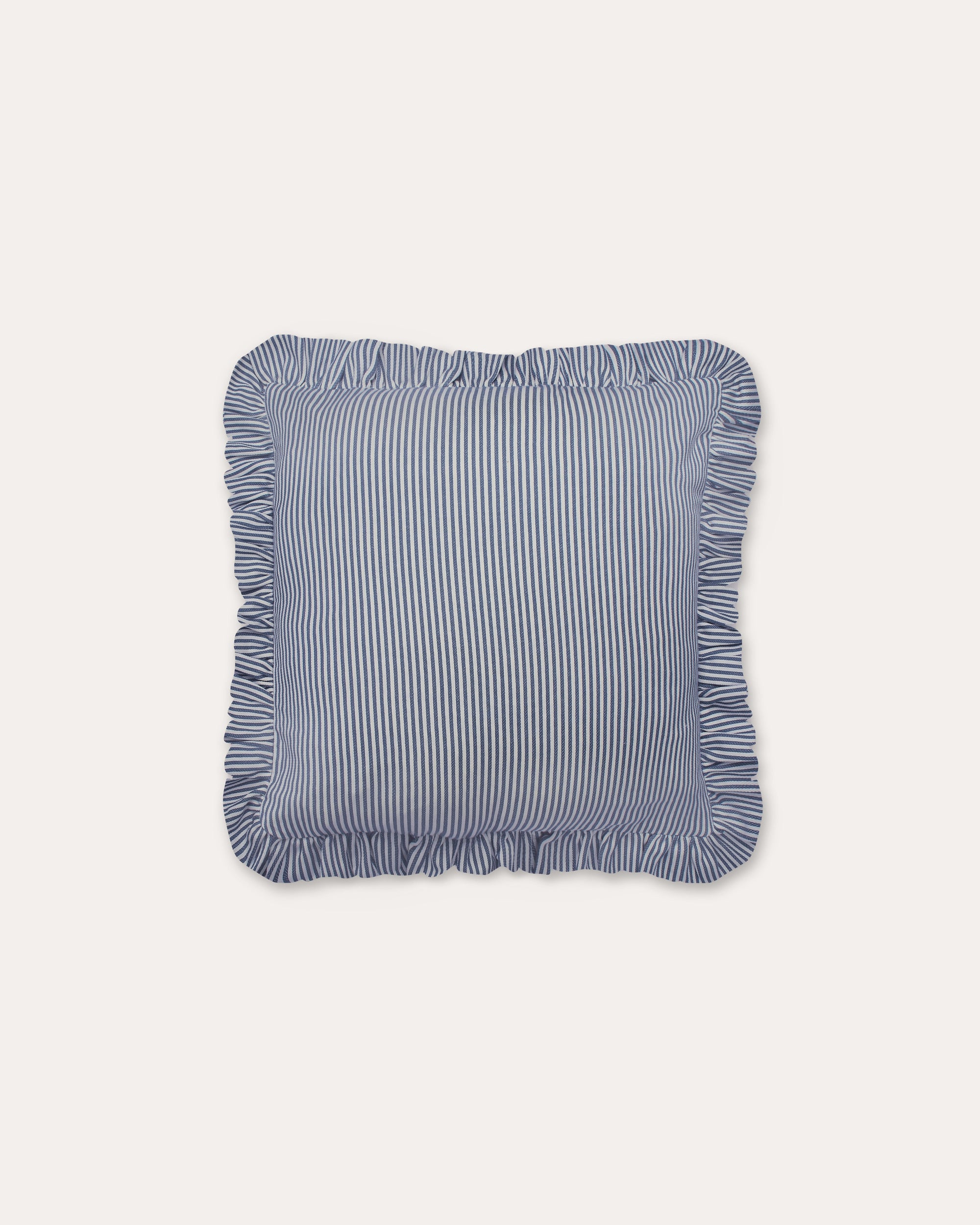The Fine Stripe Square Cushion in Delphinium