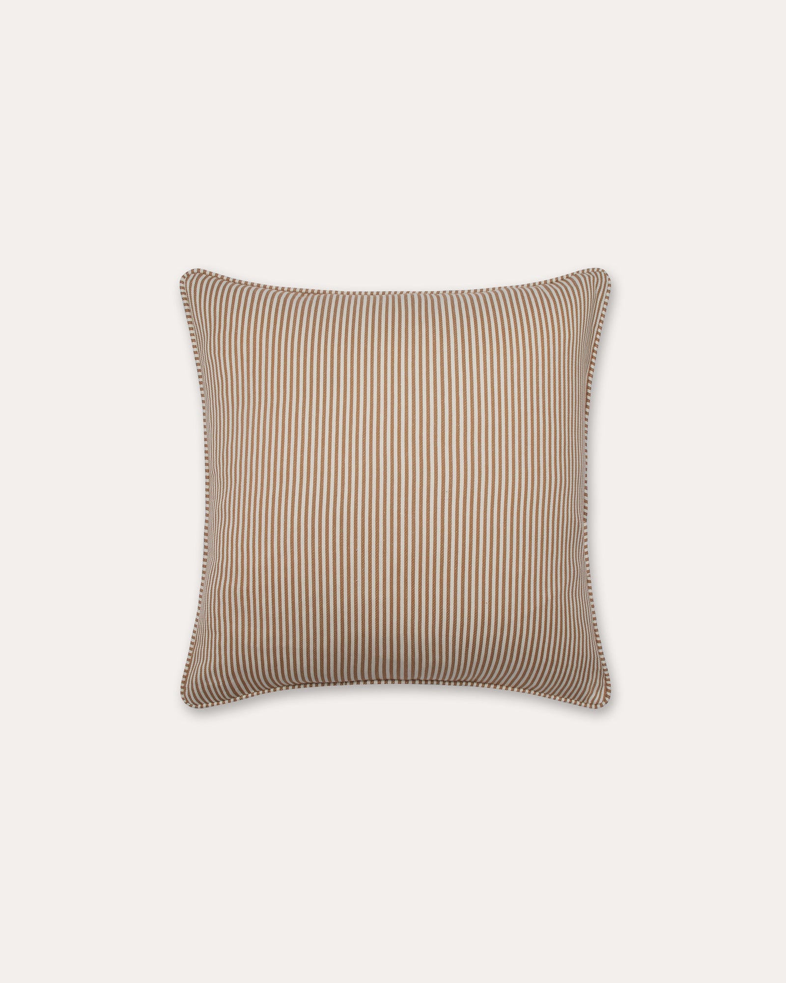 The Fine Stripe Square Cushion in Ochre