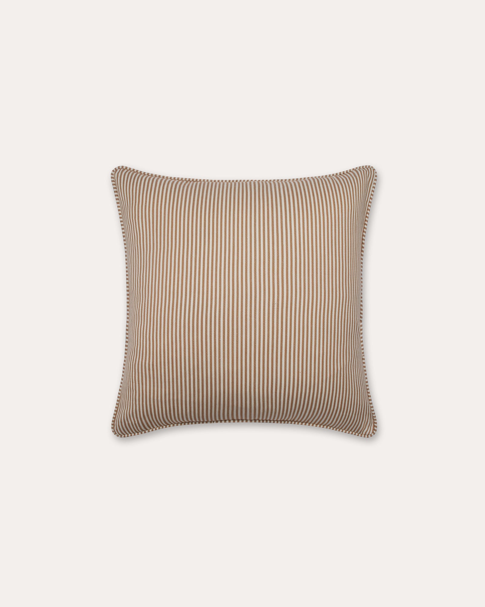 The Fine Stripe Square Cushion in Ochre