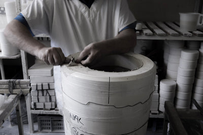 The process of making the Big Vase 1 and 2 by Max Lamb