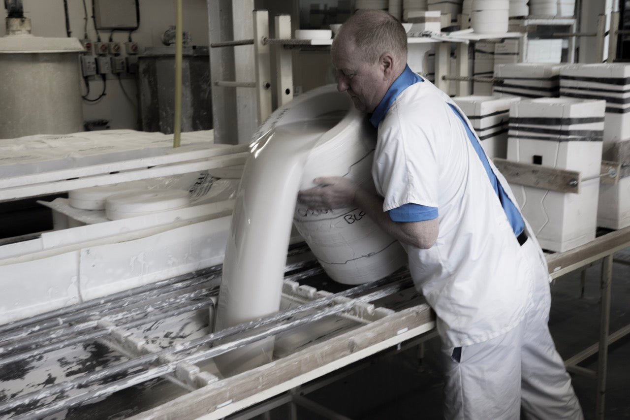 The process of making the Big Vase 1 and 2 by Max Lamb