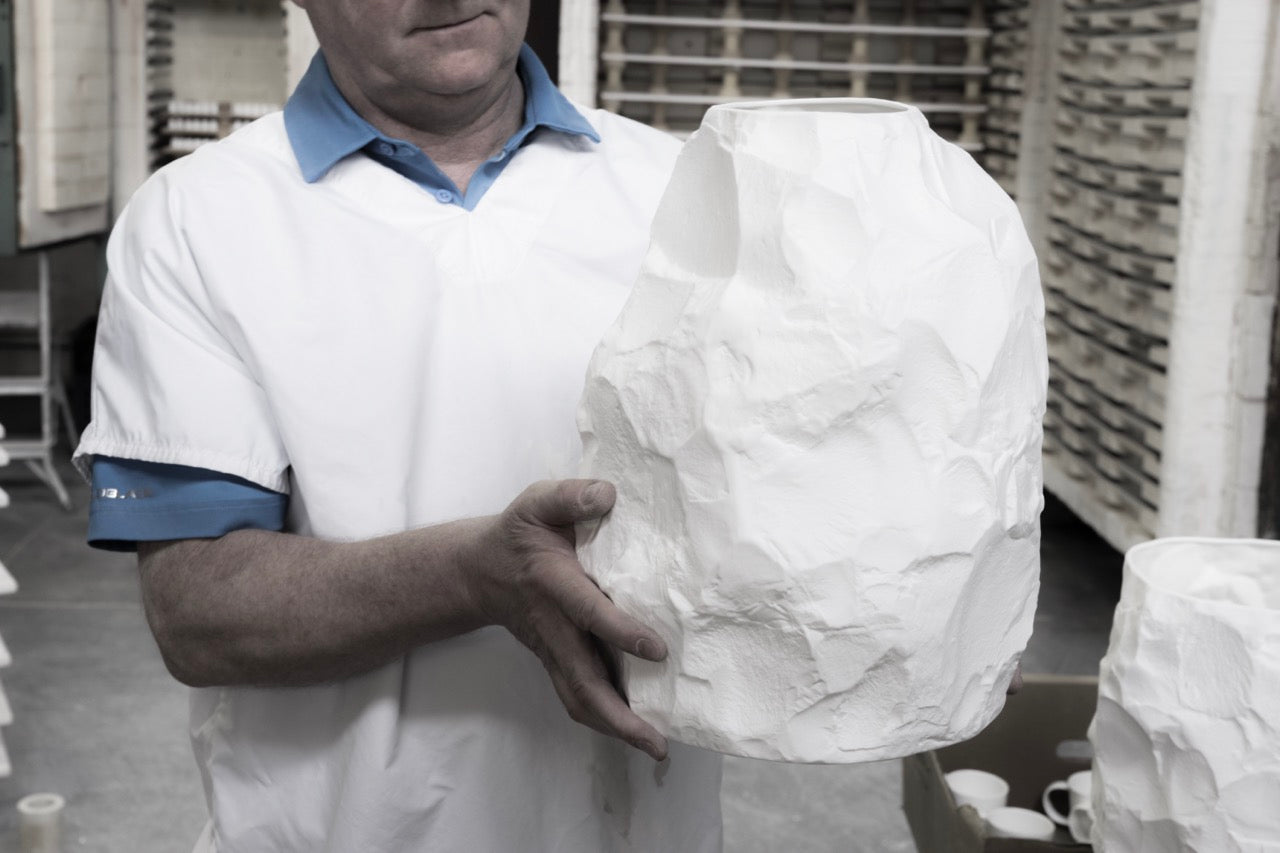 The process of making the Big Vase 1 and 2 by Max Lamb