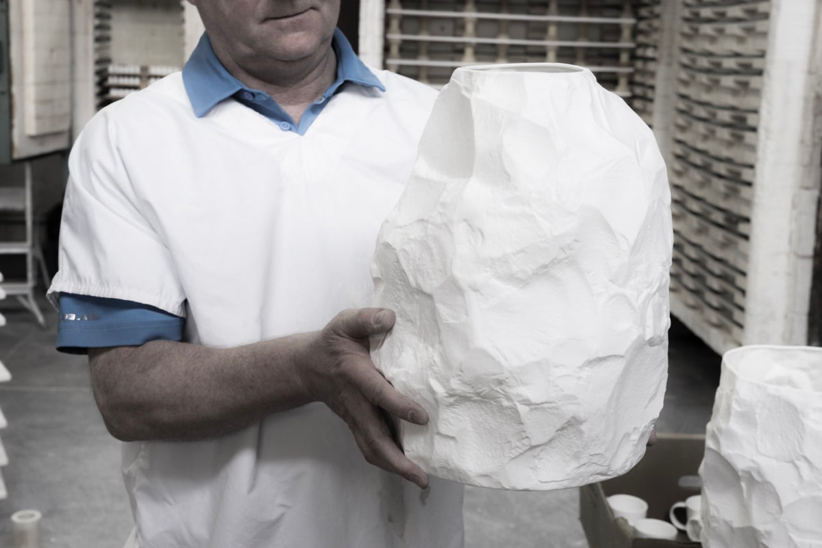 The process of making the Big Vase 1 and 2 by Max Lamb